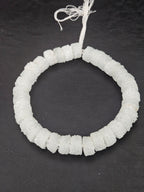 White Krobo Sugar Glass Short Tube Beads | Handcrafted Recycled Glass Beads from Ghana | Approx. 32 Beads Per Strand