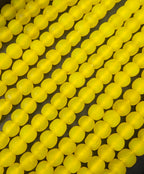 Golden Sunrise Krobo Pocket Glass Beads | Handcrafted Ghana Recycled Glass Beads | Frosted Yellow Artisan Beads