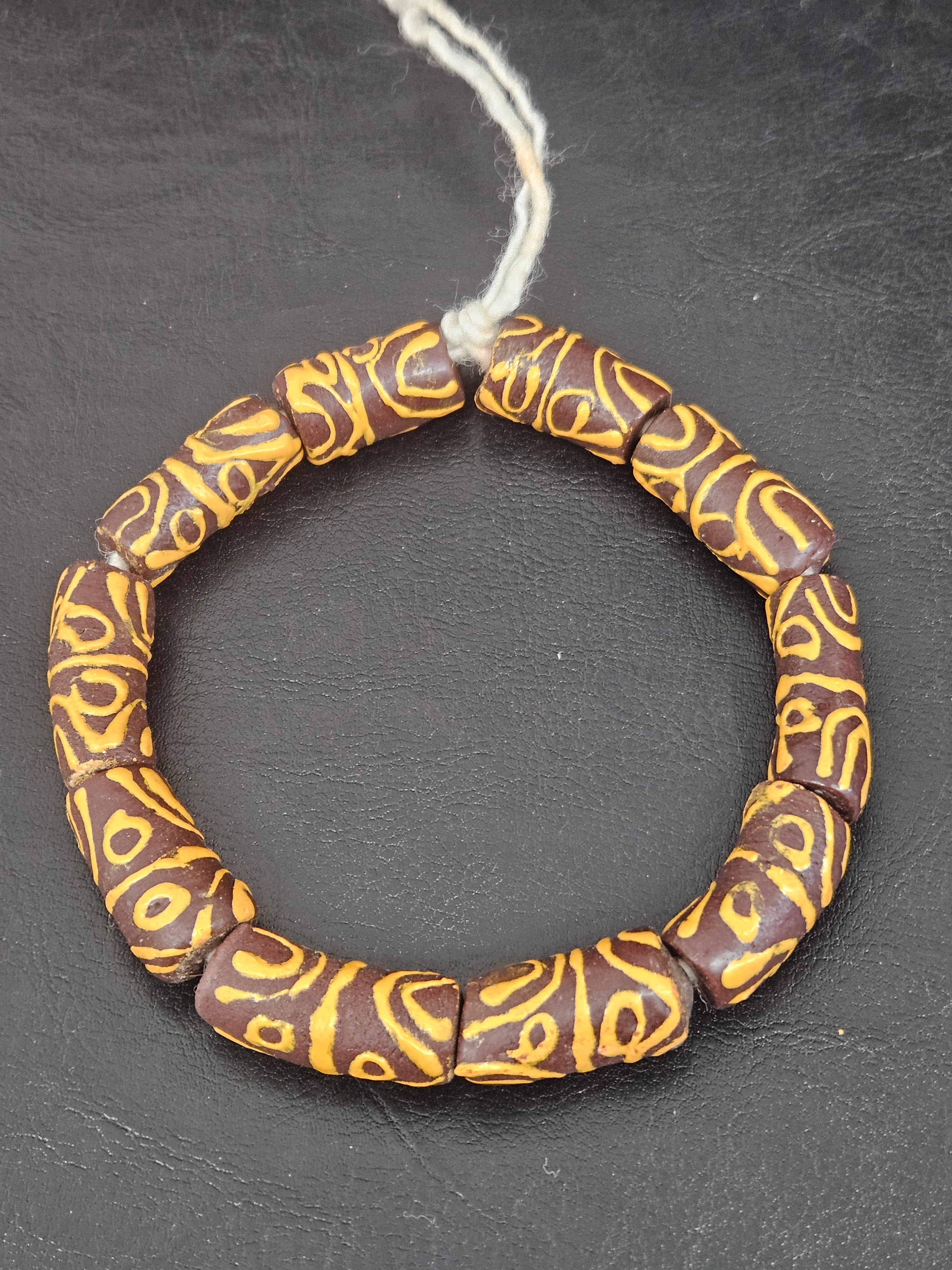 Handcrafted Krobo Glass Beads | Brown and Tan