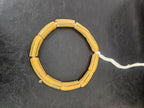 African Glass Beads – Painted Krobo Long Tubes, Mustard & Green Handmade Beads