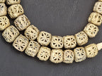 Handcrafted Ashanti Brass Filigree Cube Beads | Large Hole Ghana Brass Beads | African Brass Jewelry Making Supplies