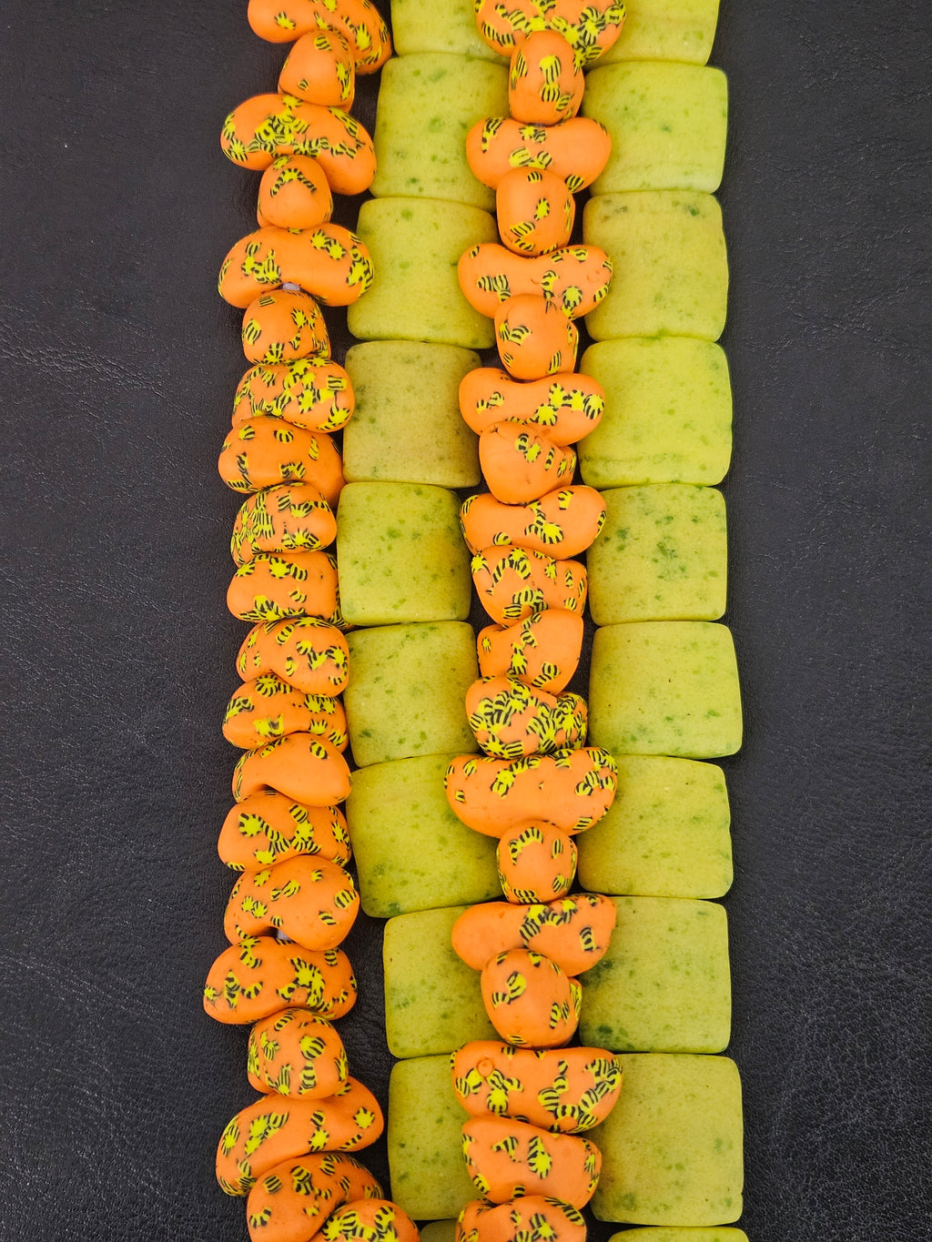 African Krobo Glass Bead Bundles | Canoe & Pillow Square Beads