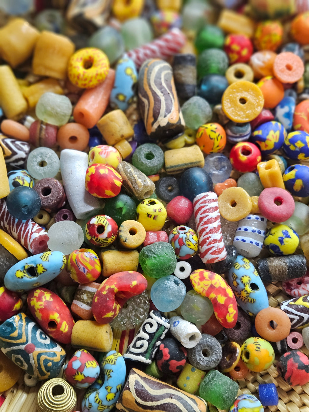 Assorted African Krobo Glass Beads – 300+ Mix