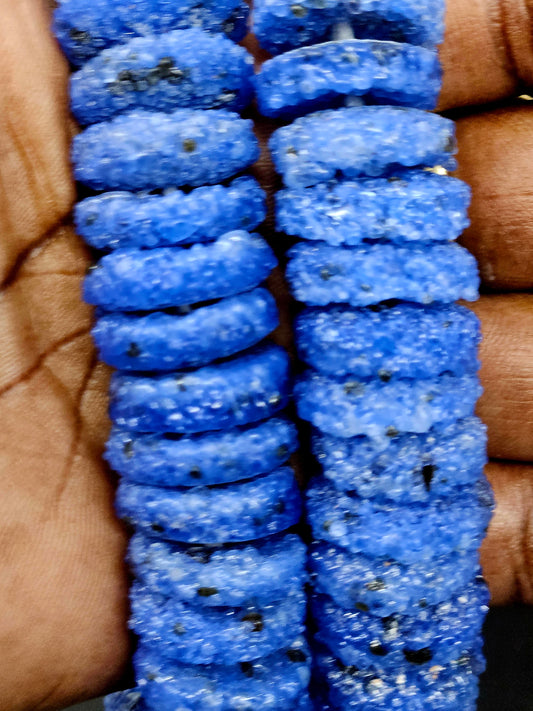 Blue Krobo Recycled Sugar Spacer Glass Beads - #7511