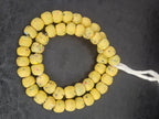 Aadampo Authentic Golden Ochre Krobo Powdered Glass Beads | Handmade Recycled Glass Beads from Ghana | 13–14mm