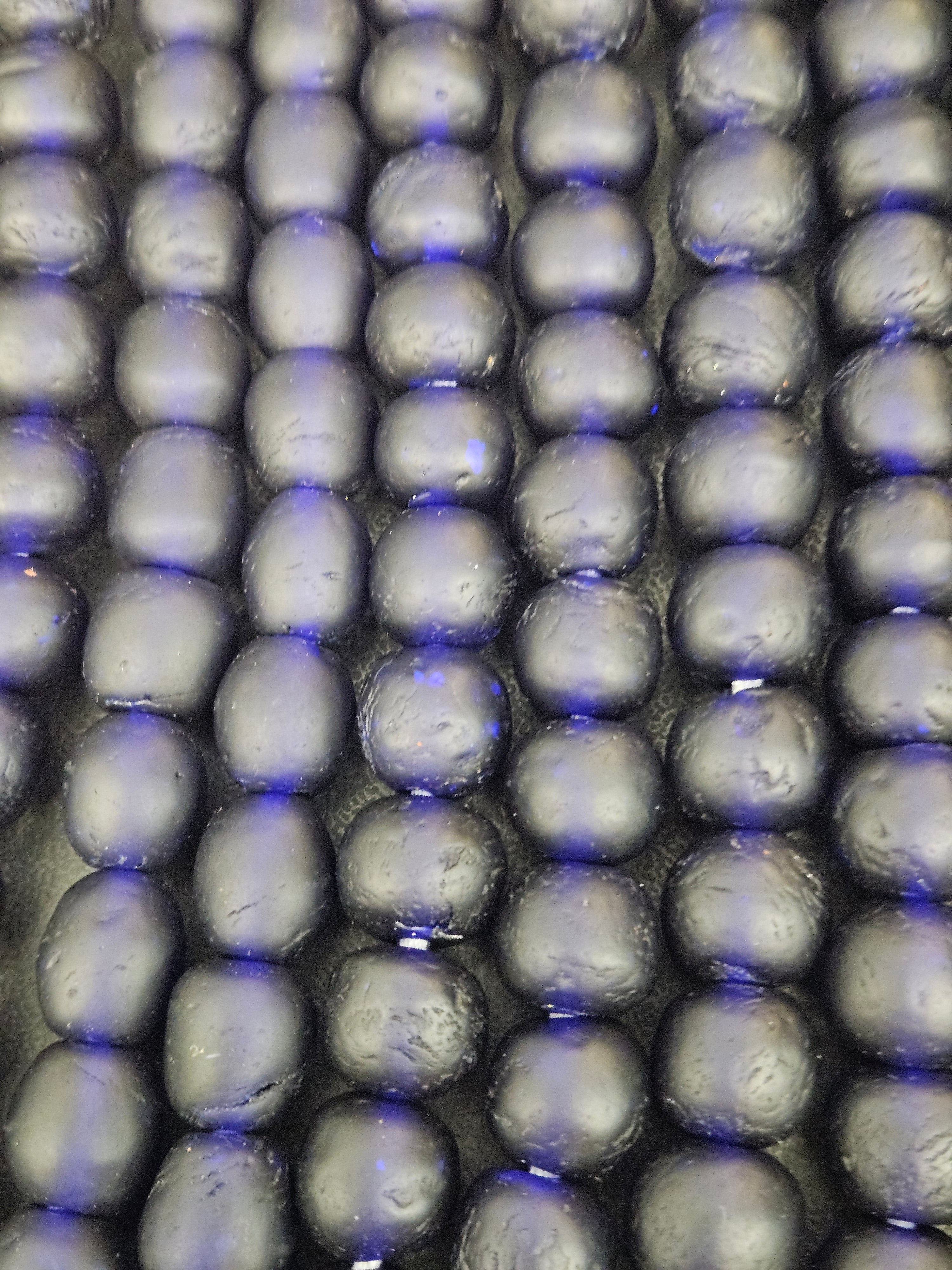 African Glass Beads – Deep Indigo Krobo Pocket Beads from Ghana