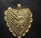 Oversized Sankofa Bird Adinkra Brass Pendant Handmade in Ghana