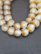 Authentic African Beads from Ghana | Krobo Translucent Recycled Glass Beads | Chunky Handmade Glass Beads 12–14mm