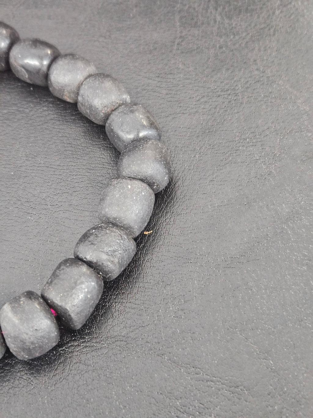 Matte Black Krobo Recycled Glass Beads | Handmade Glass Beads from Ghana