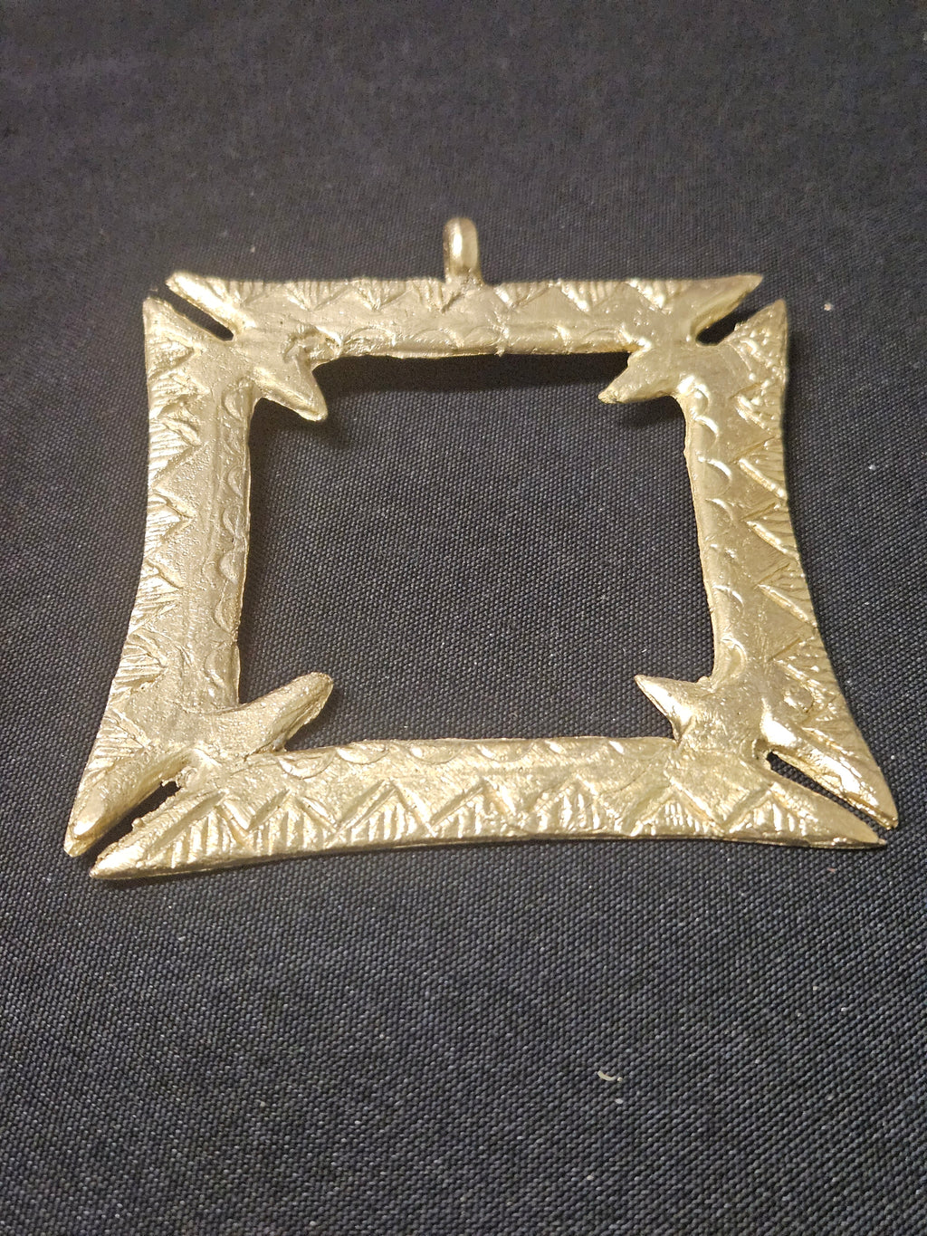 Large Handcrafted Fihankra African Brass Pendant | Authentic Ghana Adinkra Symbol of Community