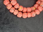 Authentic Krobo Powdered Glass Beads Ghana | Matte Terracotta Red Recycled Glass Beads | 13–14mm