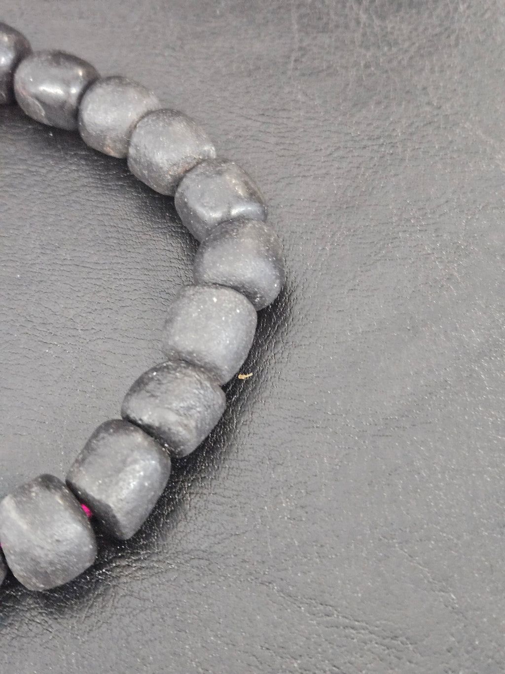 Matte Black Krobo Recycled Glass Beads | Handmade Glass Beads from Ghana