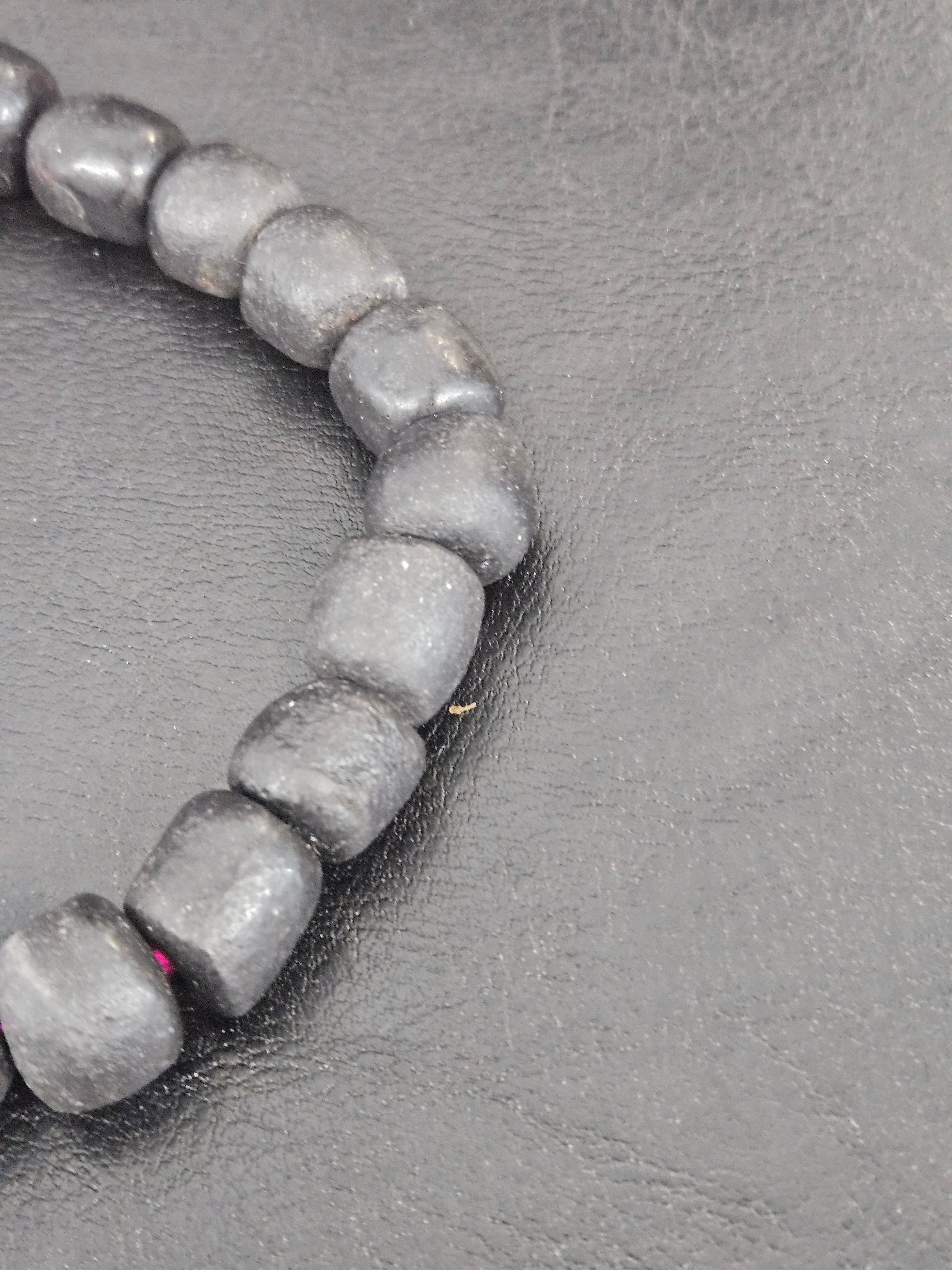 Matte Black Krobo Recycled Glass Beads | Handmade Glass Beads from Ghana