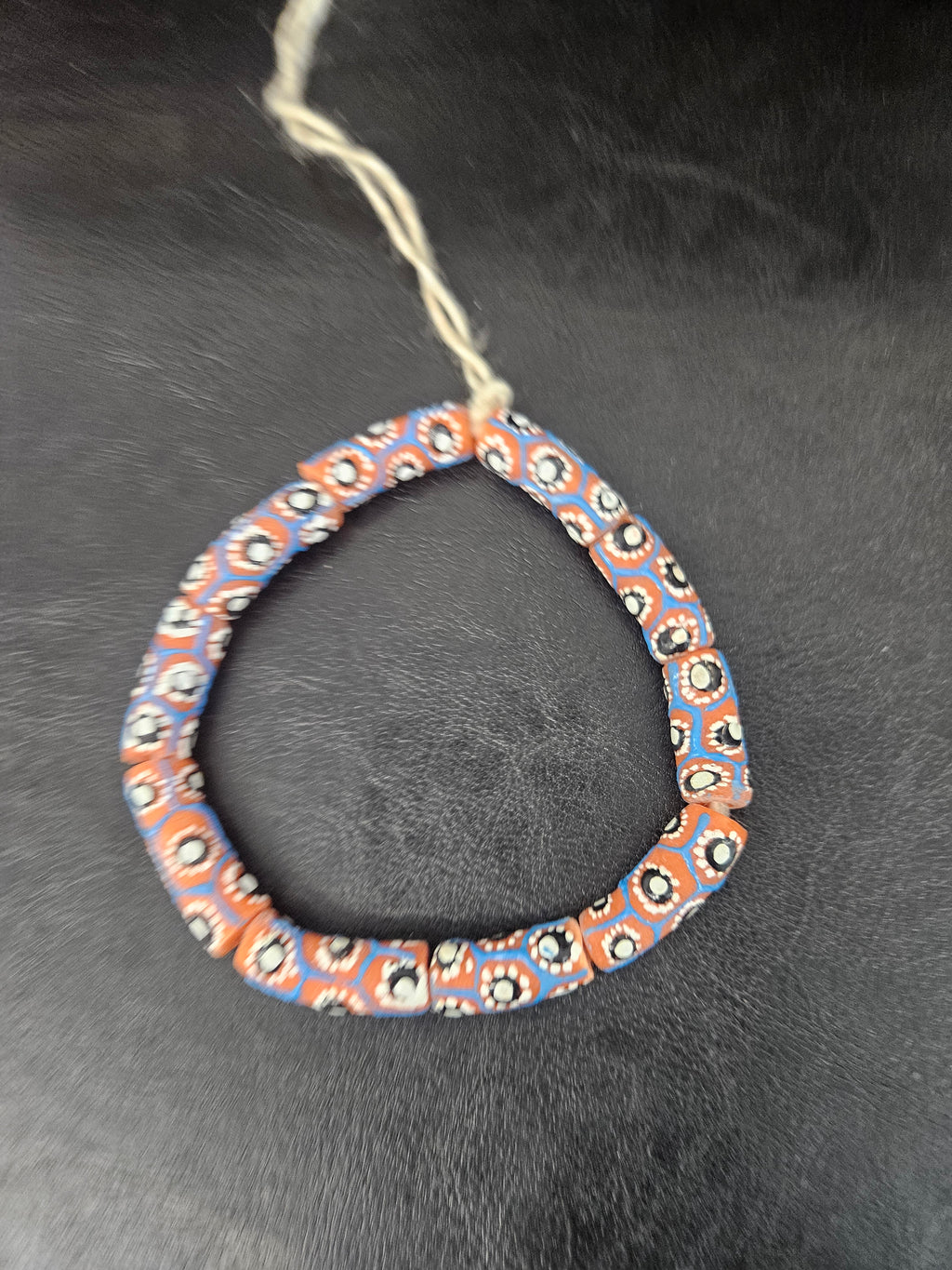 Golden Yellow Painted Krobo Glass Short Tube Beads | African Recycled Glass Beads Handmade in Ghana | Approx. 17 Beads