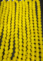 Golden Sunrise Krobo Pocket Glass Beads | Handcrafted Ghana Recycled Glass Beads | Frosted Yellow Artisan Beads