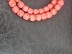 Authentic Krobo Powdered Glass Beads Ghana | Matte Coral Recycled Glass Beads | 13–14mm African Beads
