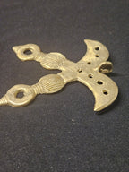Large Handcrafted Akofena African Brass Pendant | Authentic Ghana Adinkra Symbol