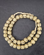 Handcrafted Ashanti Brass Spiral Filigree Cube Beads | Large Hole Ghana Brass Beads | African Brass Jewelry Making Supplies
