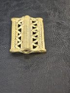 Handcrafted Ashanti Brass Component Bead | Large Hole African Brass Focal Bead | Ghana Lost Wax Brass Jewelry Component 32x45mm