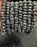 Black Speckled Krobo Powdered Glass Short Tube Beads | 7–9 × 13–14mm | Ghana | Approx. 32–33 Beads