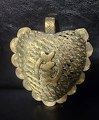 Oversized Gye Nyame Adinkra Brass Pendant – Handcrafted in Ghana