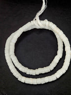 Frosty White Small Cube Tube Krobo Powdered Glass Beads | Ghana Recycled Glass | 77–78 Beads