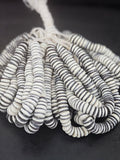 Handcrafted Krobo Glass Beads | Chalk White and Black Spacer