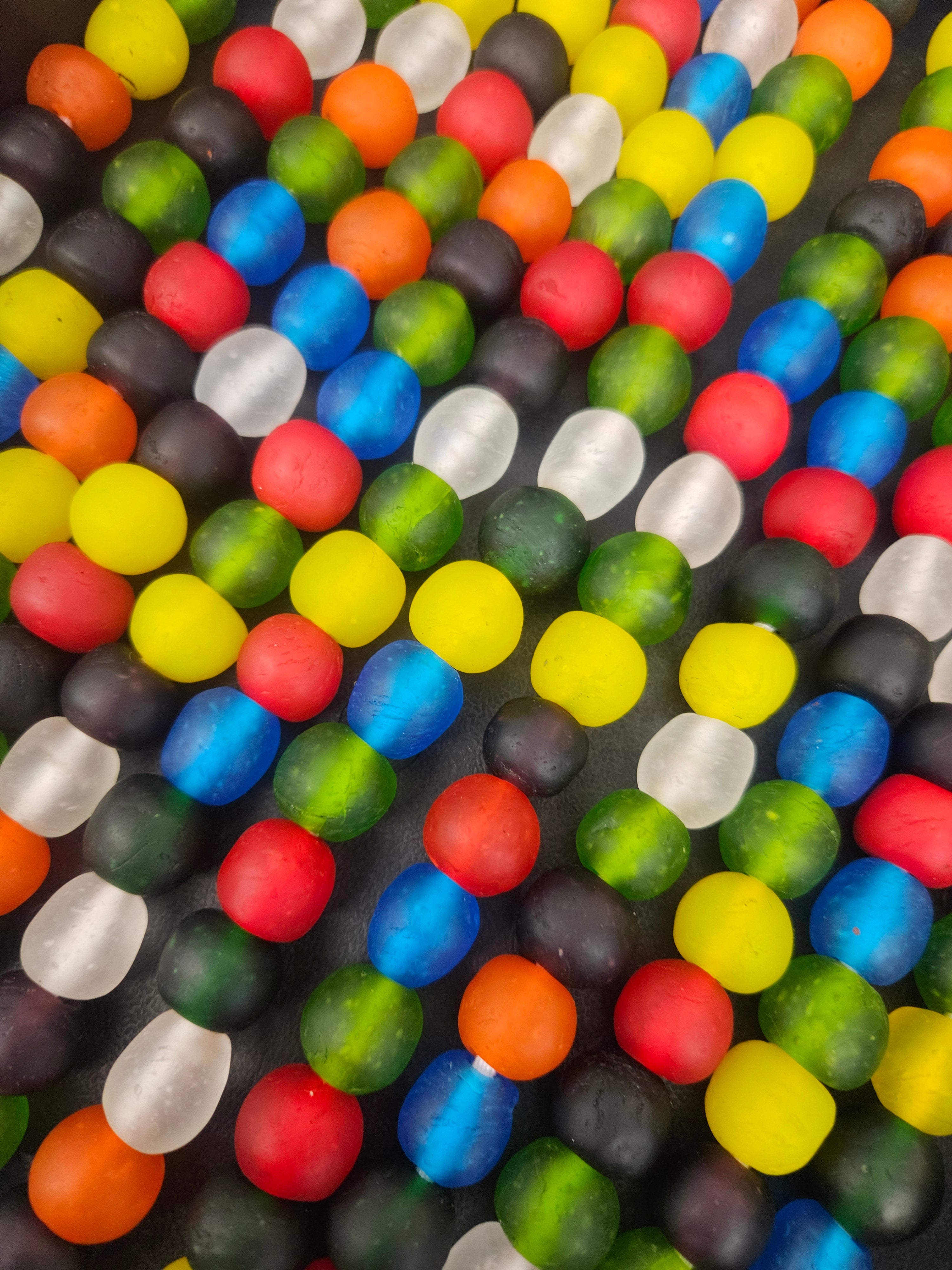African Glass Beads – Multicolor Krobo Pocket Bead Strand from Ghana