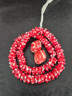 Red African Beads Bundle – Krobo Glass Rondelles + Bicone Focals