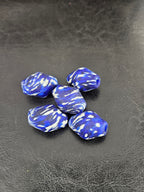 African Glass Bead Bundle – Blue & White Krobo Rounds + Focal Beads