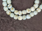 Authentic Krobo Powdered Glass Beads Ghana | Matte Mist Blue Recycled Glass Beads | 13–14mm