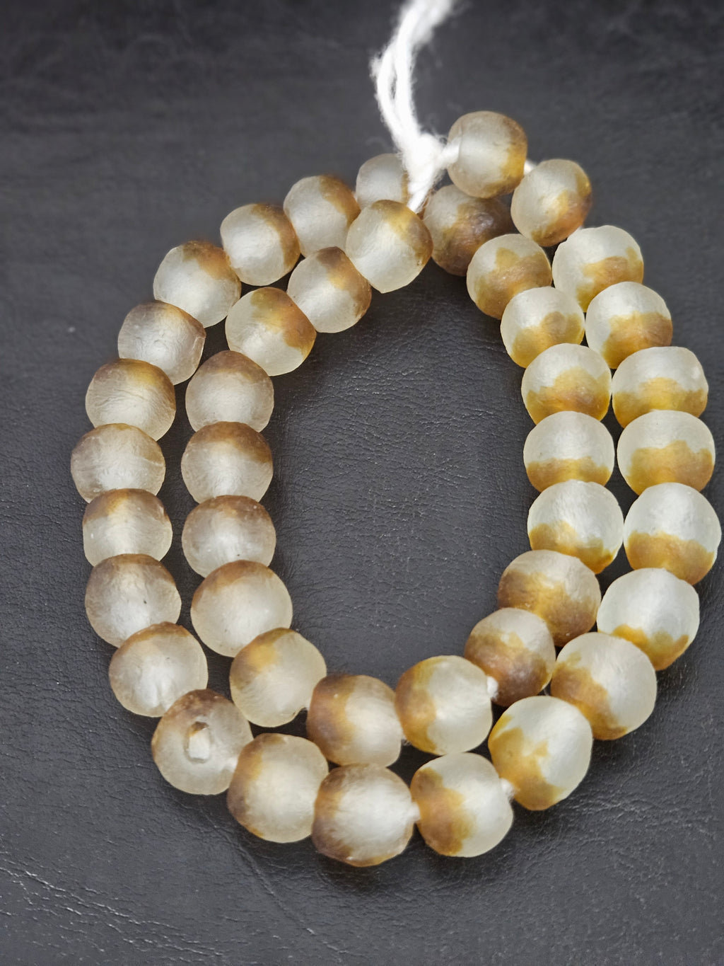 Authentic African Beads from Ghana | Krobo Translucent Recycled Glass Beads | Chunky Handmade Glass Beads 12–14mm