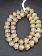 Authentic African Beads from Ghana | Krobo Translucent Recycled Glass Beads | Chunky Handmade Glass Beads 12–14mm