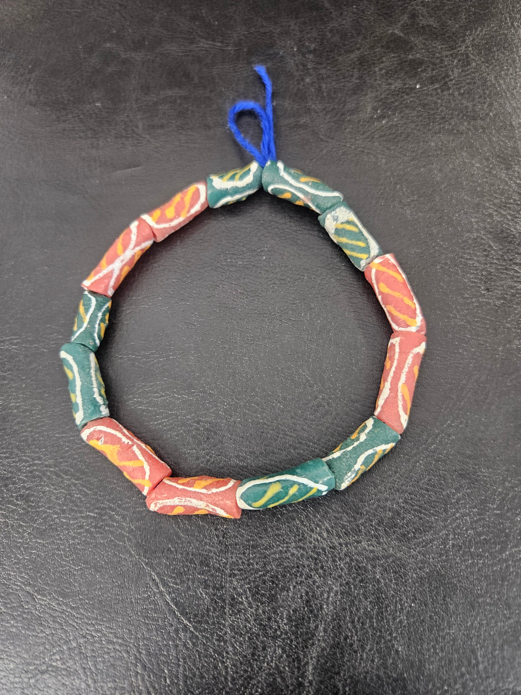 Authentic African Painted Glass Tube Beads from Ghana | Handmade Krobo Recycled Glass Jewelry Beads