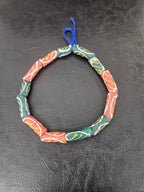 Authentic African Painted Glass Tube Beads from Ghana | Handmade Krobo Recycled Glass Jewelry Beads
