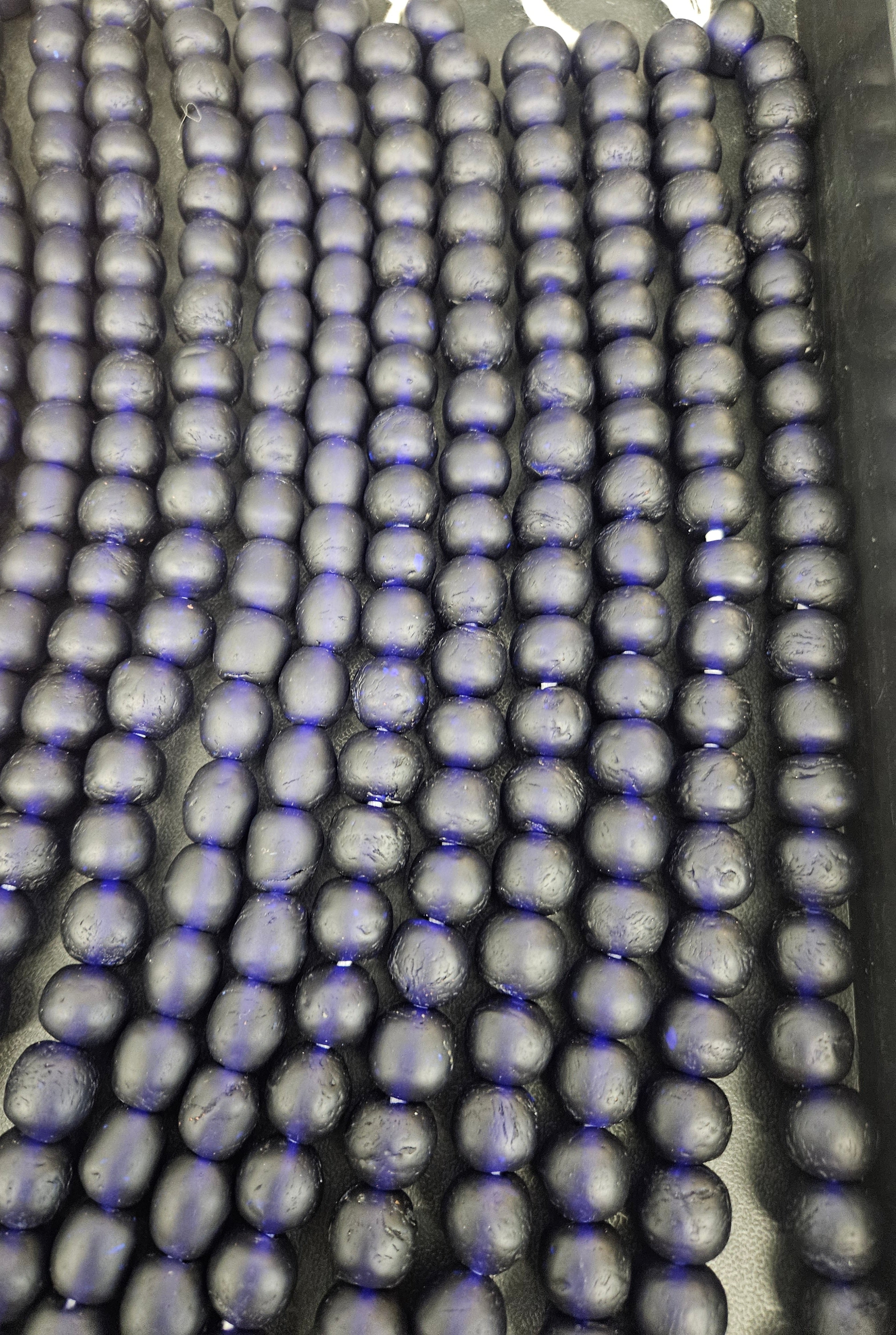 African Glass Beads – Deep Indigo Krobo Pocket Beads from Ghana