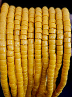 Golden Ochre Small Cube Tube Krobo Powdered Glass Beads | Ghana Recycled Glass | 77–78 Beads