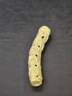 Handcrafted Ashanti Brass Curved Spiral Component Bead | Large Hole African Brass Focal Bead | Ghana Bracelet & Leather Jewelry Component 60mm
