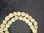 Aadampo Authentic Ivory Sand Krobo Powdered Glass Beads | Handmade Recycled Glass Beads from Ghana | 13–14mm