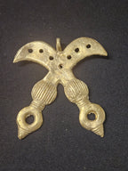 Large Handcrafted Akofena African Brass Pendant | Authentic Ghana Adinkra Symbol