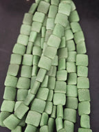 Aadampo Large Moss Green Krobo Powdered Glass Beads | Authentic Handmade Recycled Glass Beads | 25 × 25 × 11–12mm