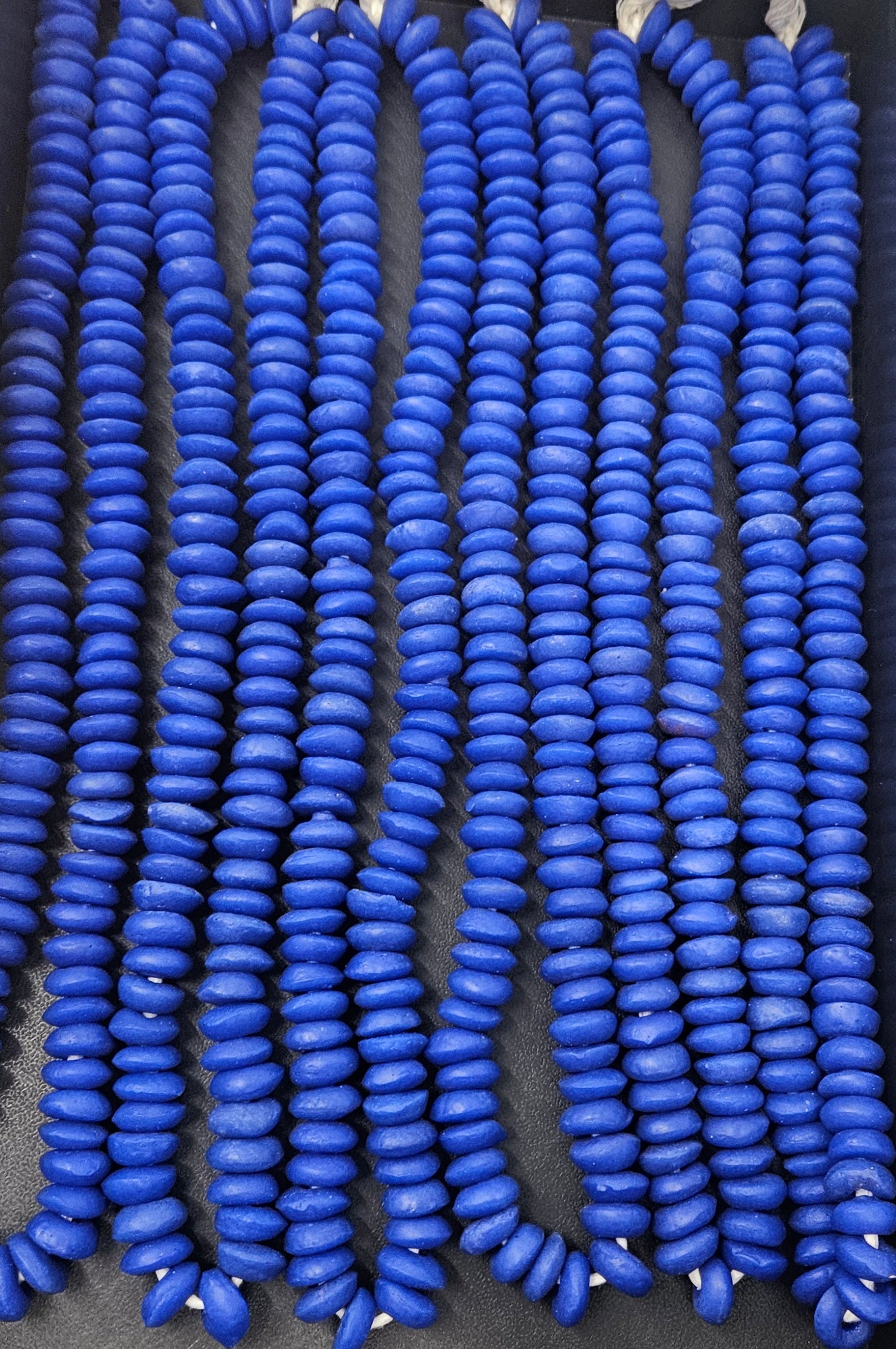 Blue African Saucer Beads- Essential Beads for Unique Jewelry Making and Artistry
