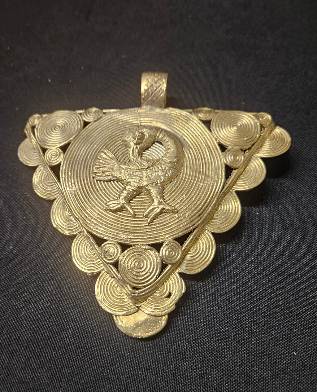Sankofa Adinkra Symbol African Brass Pendant – Handmade in Ghana
