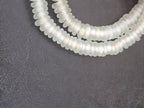 Authentic Frost White Krobo Translucent Recycled Glass Rondelle Beads Handmade in Ghana