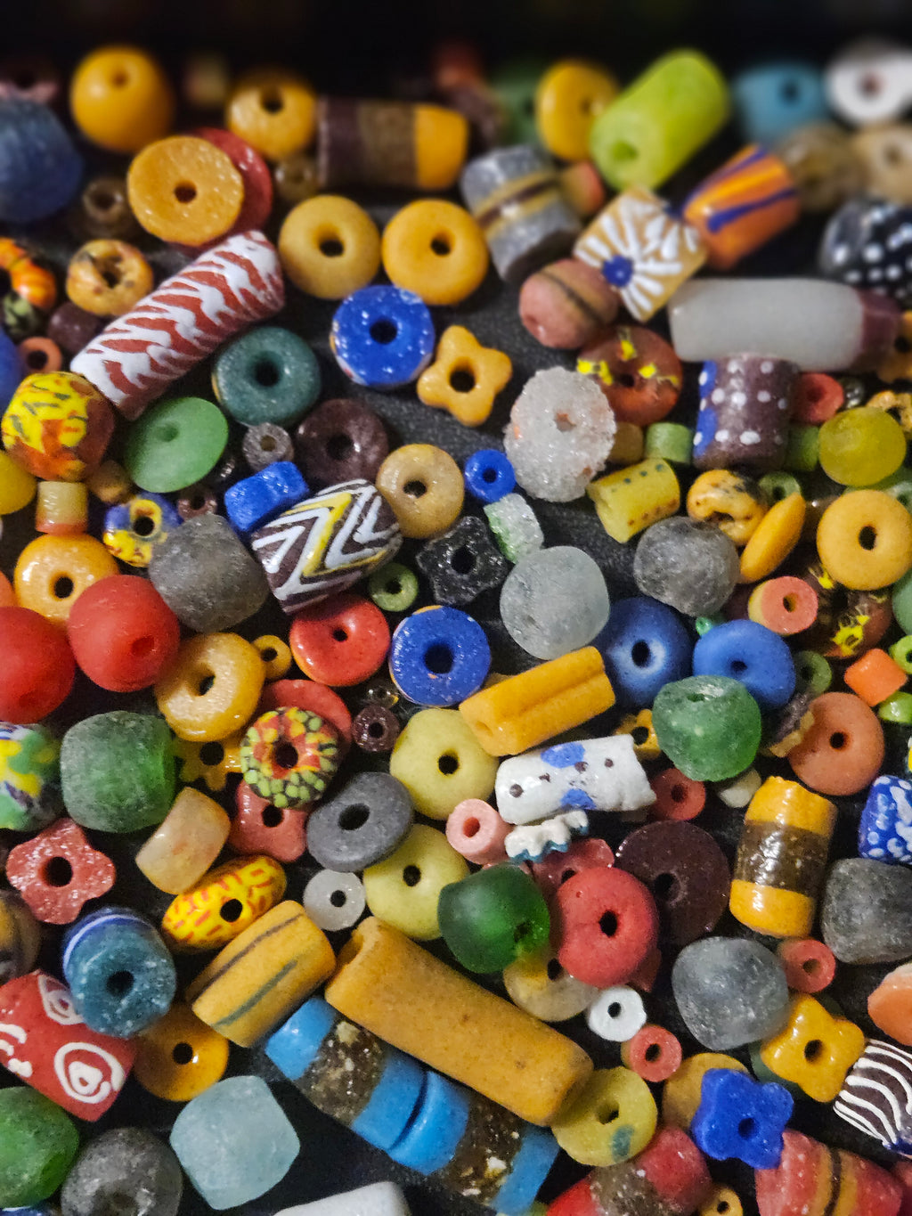 Mixed Shape African Glass Beads – Krobo Bead Soup Assortment
