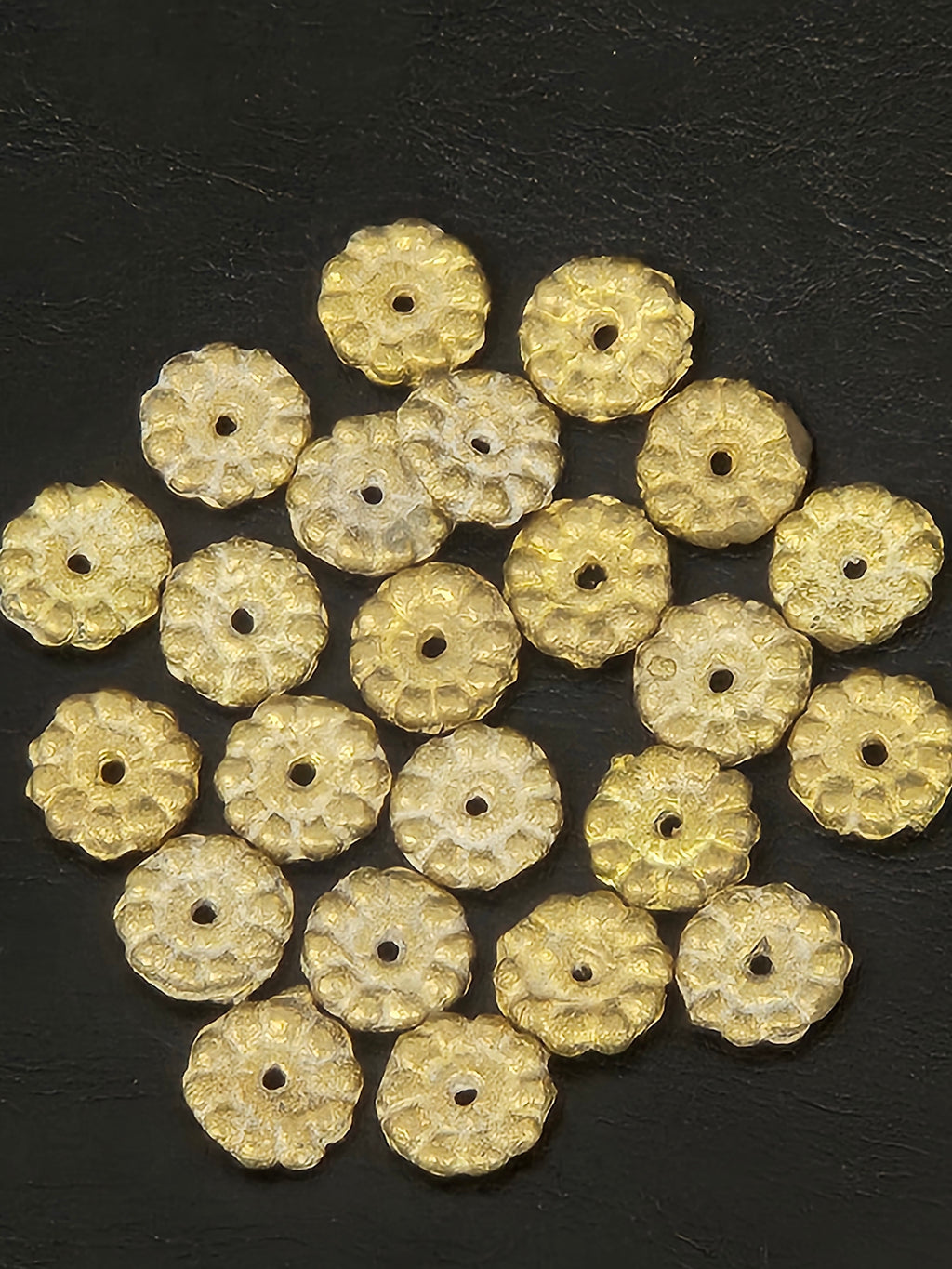 Handcrafted Ashanti Brass Spacer Beads | Large African Brass Disc Beads from Ghana | Jewelry Making Supplies