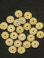 Handcrafted Ashanti Brass Spacer Beads | Large African Brass Disc Beads from Ghana | Jewelry Making Supplies