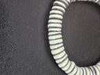 Handmade Ivory & Charcoal Krobo Glass Spacer Beads, African Recycled Glass Beads, Ghana Jewelry Making Supplies