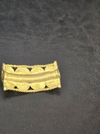Handcrafted Curved Ashanti Brass Component Bead | Large Hole African Brass Bracelet Focal Bead | Ghana Artisan Brass Connector 25x50mm