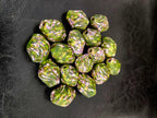 African Glass Bead Bundle – Coral Krobo Rondelles + Green Focal Beads